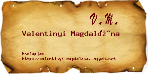Valentinyi Magdaléna névjegykártya